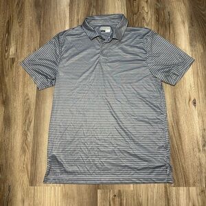 PGA Tour Pro Series Men Golf Performance Gray and Dark Blue Polo Shirt Size XL